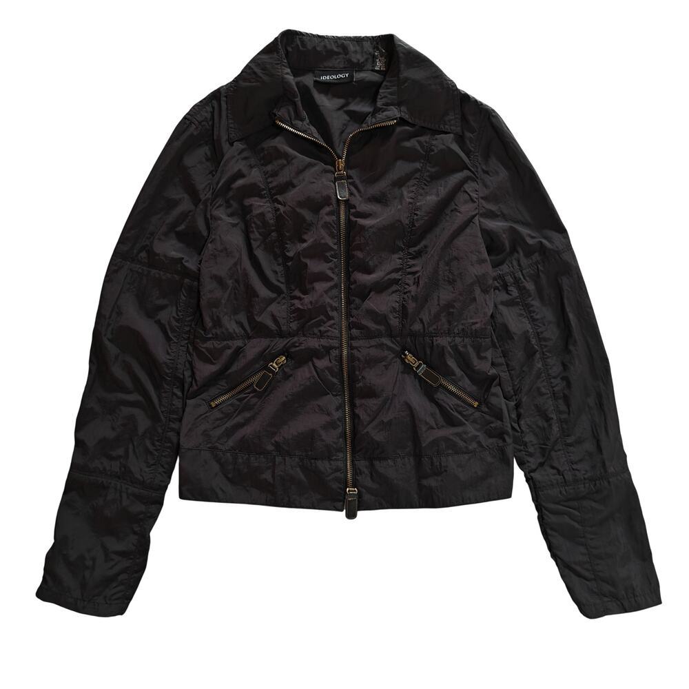 Ideology Black Zip Jacket Harley Davidson Eagle Patch Small